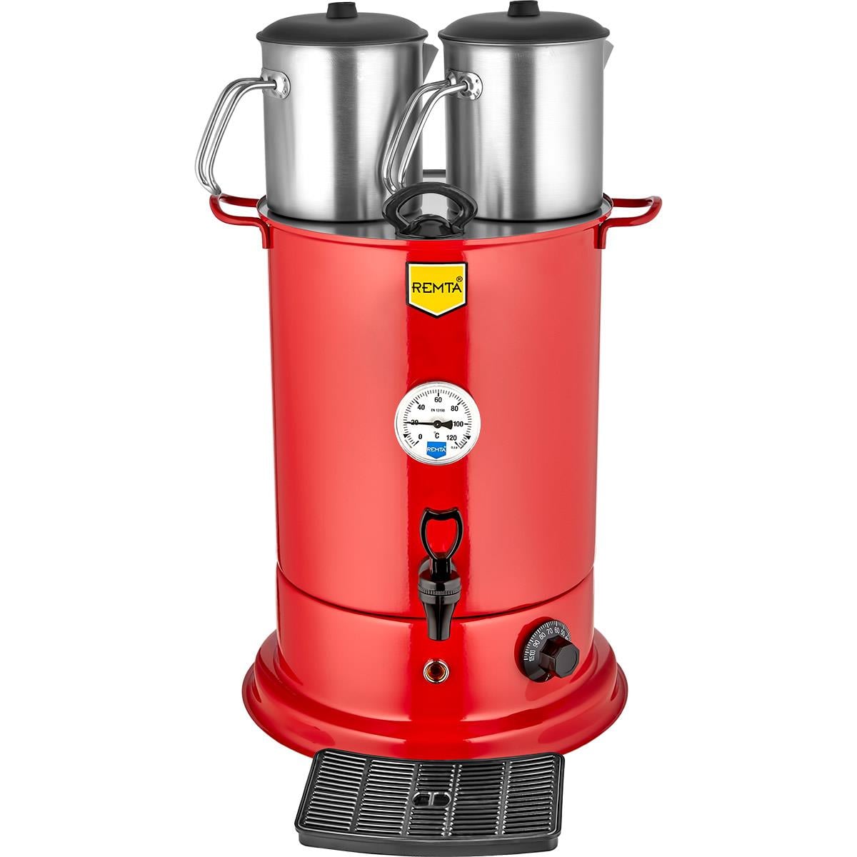 Remta Remta EL11 Elite Çay Makinesi, Elektrikli, 2 Demlikli, 18 Litre Kapasiteli , Kırmızı