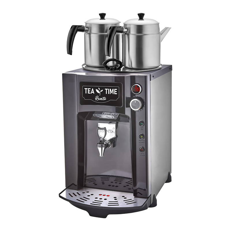 Remta Remta DE12P Premium Jumbo Çay Makinesi, Elektrikli, 2 Demlikli, 15 Litre Kapasiteli, Kırmızı
