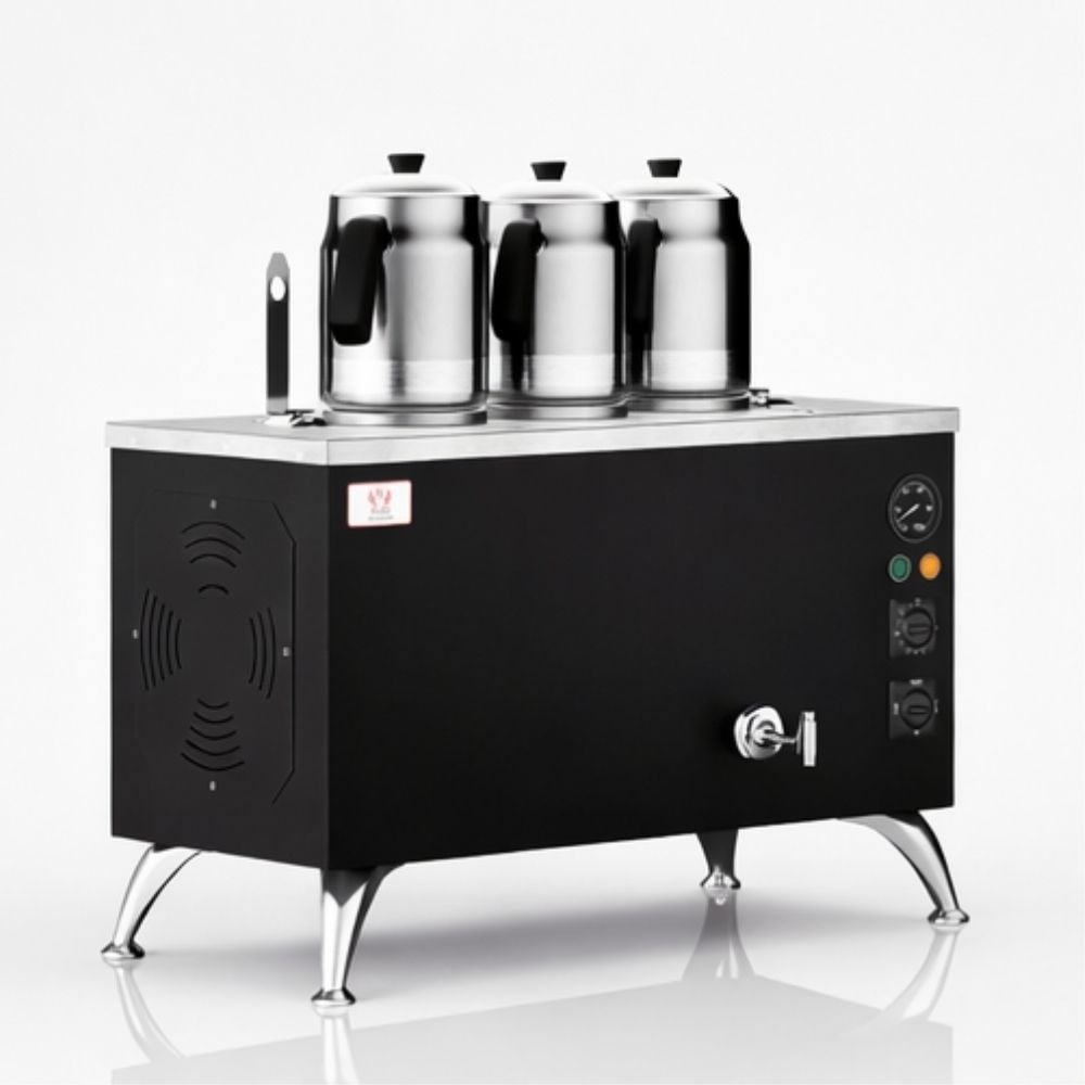 Anka Anka Pro Full Otomatik 3 Demlikli Çay Kazanı, 30 L, Elektrikli, Siyah