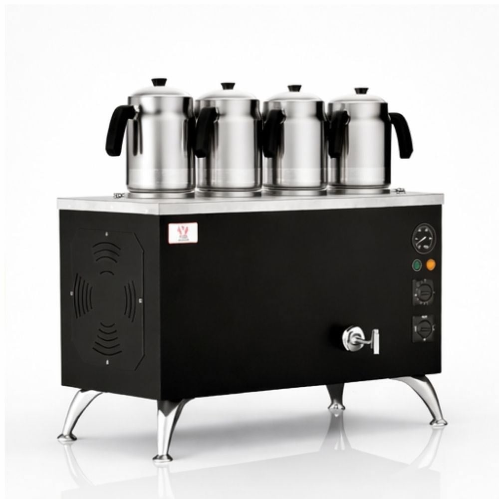 Anka Anka Pro Full Otomatik 4 Demlikli Çay Kazanı, 40 L, Elektrikli, Siyah