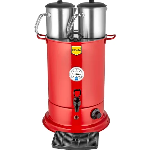 Remta Remta EL11 Elite Çay Makinesi, Elektrikli, 2 Demlikli, 18 Litre Kapasiteli , Kırmızı