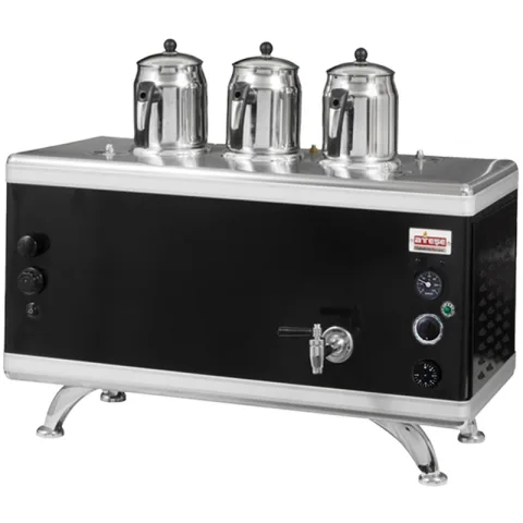 Ateşe Ateşe Gold Compact Analog Çay Kazanı, Statik Boyalı, Gazlı Elektrikli, 3 Demlikli