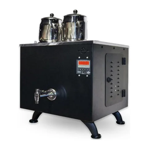 Ateşe Ateşe Keyifçi 2 Demlikli Çay Kazanı, 30 L, Elektrikli, Siyah