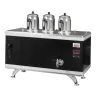 Ateşe Titanium Compact Akıllı Dijital Çay Kazanı, 3 Demlikli, Gazlı & Elektrikli, Statik Siyah Boyalı